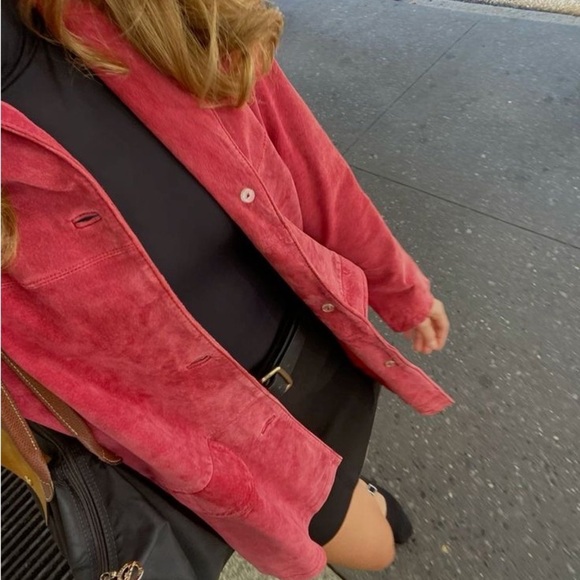 🤠 Alfani / leather Suede Pink Purple Jacket - Picture 13 of 13